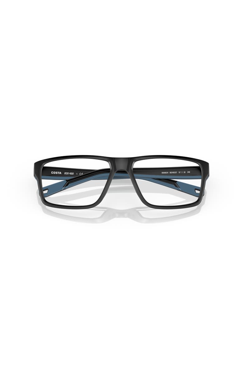 Costa 59mm Rectangle optical glasses, Alternate, color, Black