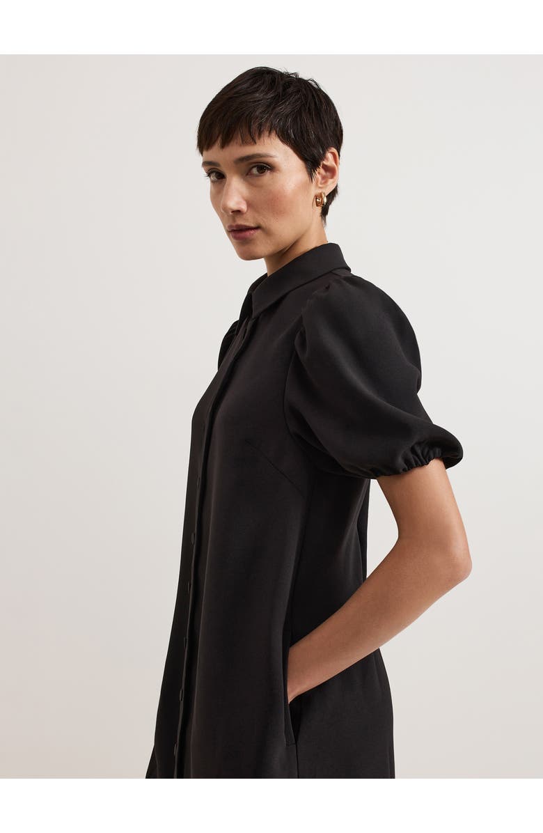 Phase Eight Candice Scallop Detail Shirt Dress, Alternate, color, Black