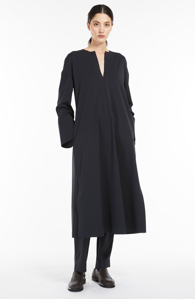 MM by Max Mara Rapace Long Sleeve Jersey Shift Dress, Alternate, color, Navy