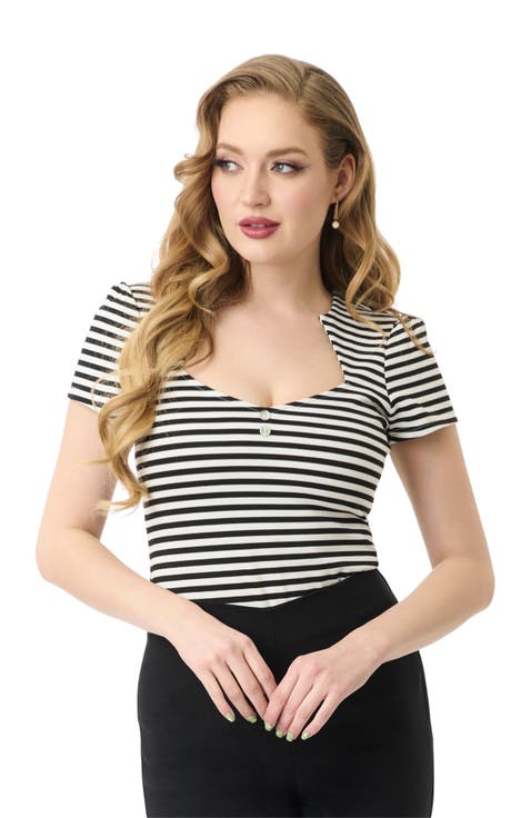 Pentagon Collar Knit Top