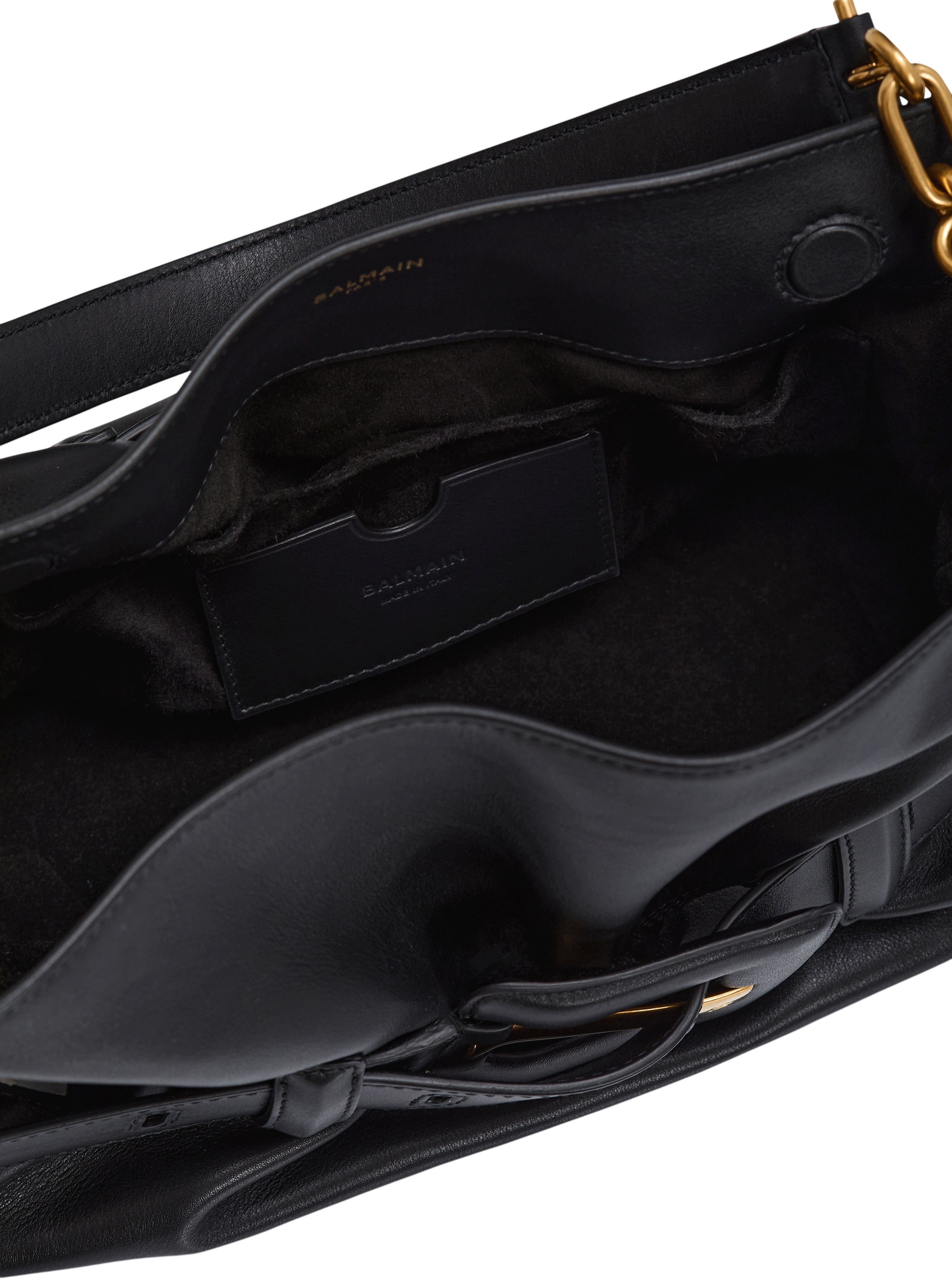Balmain Medium Anthem bag in smooth leather, Alternate, color, Black