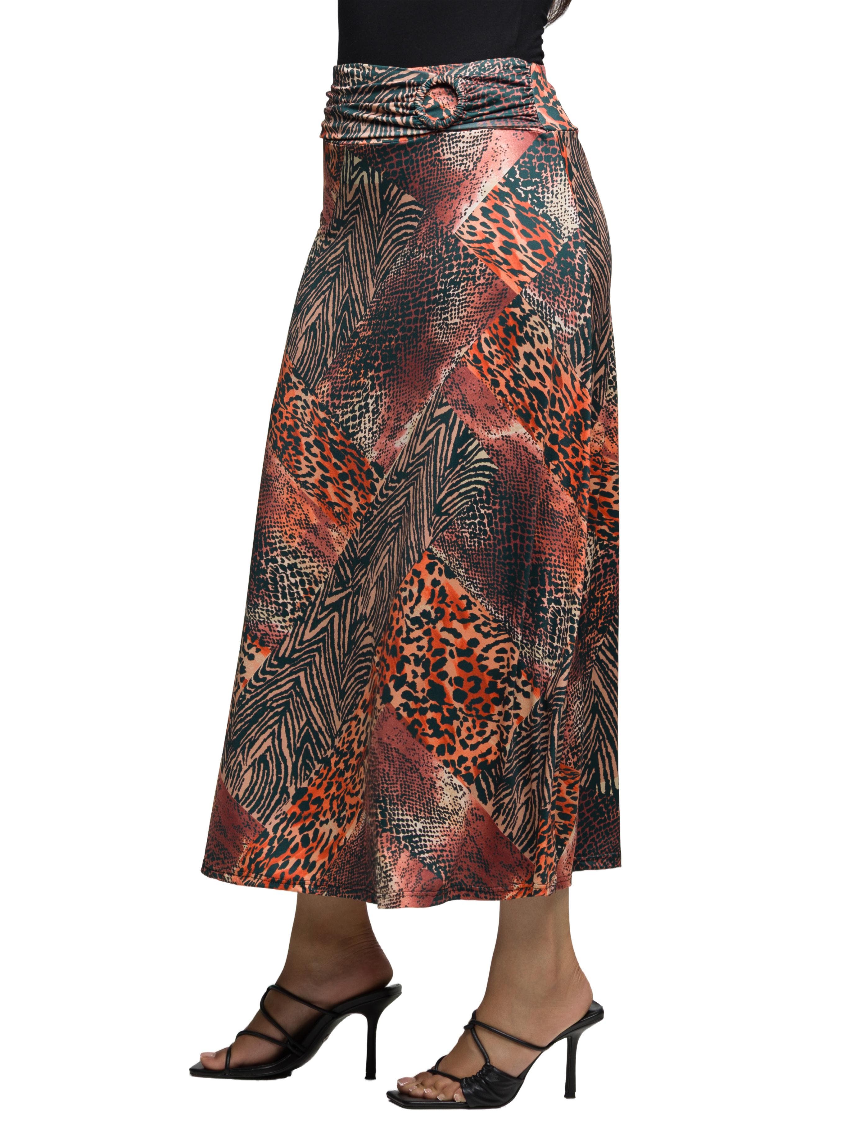 Animal Patchwork Print Maxi Skirt - image 2