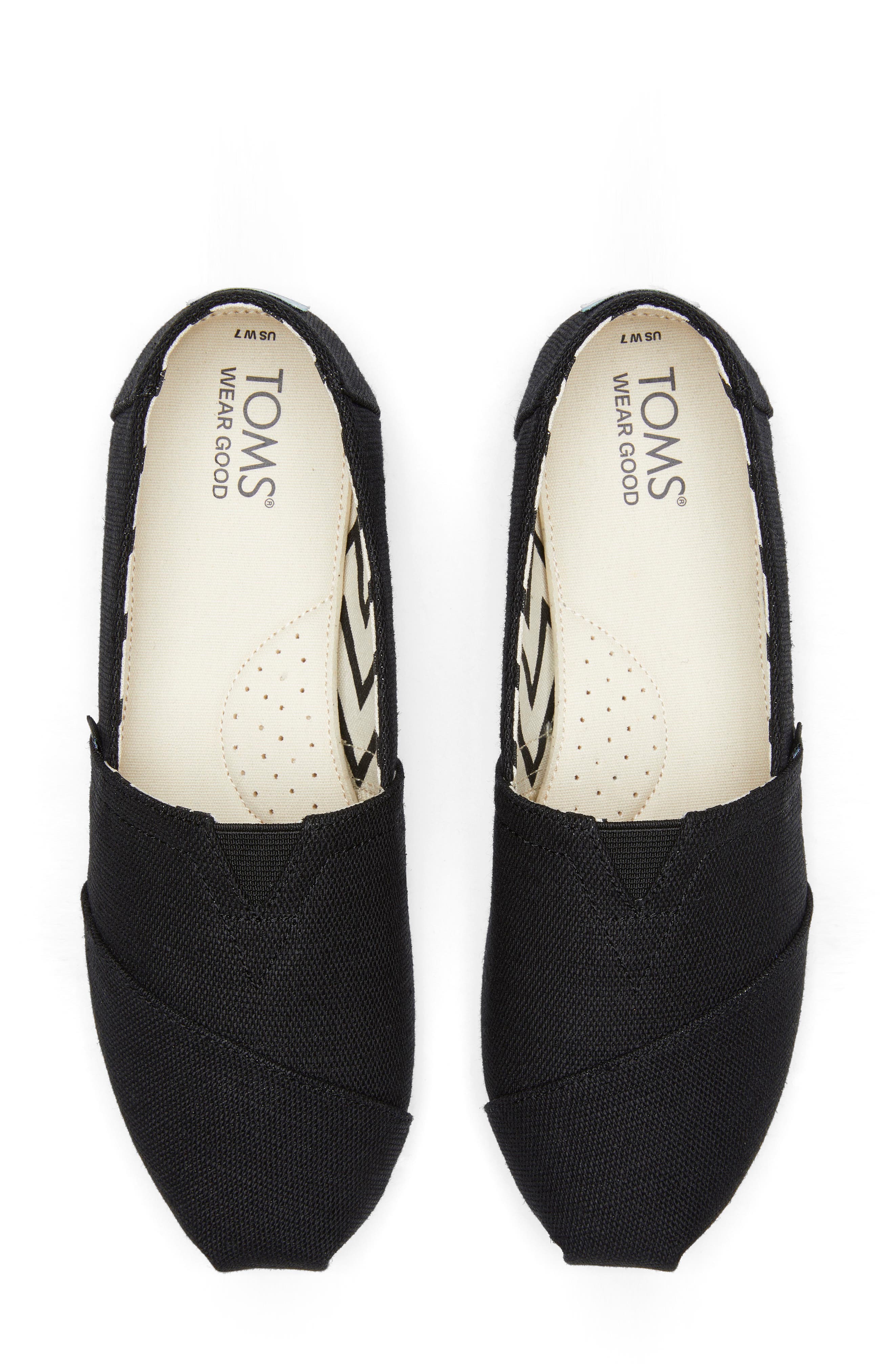 Classic Alpargata Slip-On, Alternate, color, BLACK/ BLACK HERITAGE CANVAS