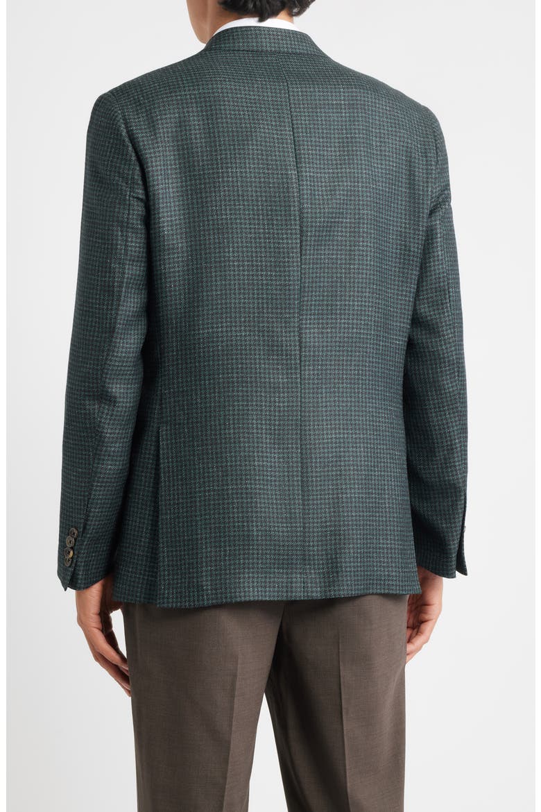 Midland Contemporary Fit Green Houndstooth Wool & Silk Blend Sport Coat, Alternate, color, DARK OLIVE