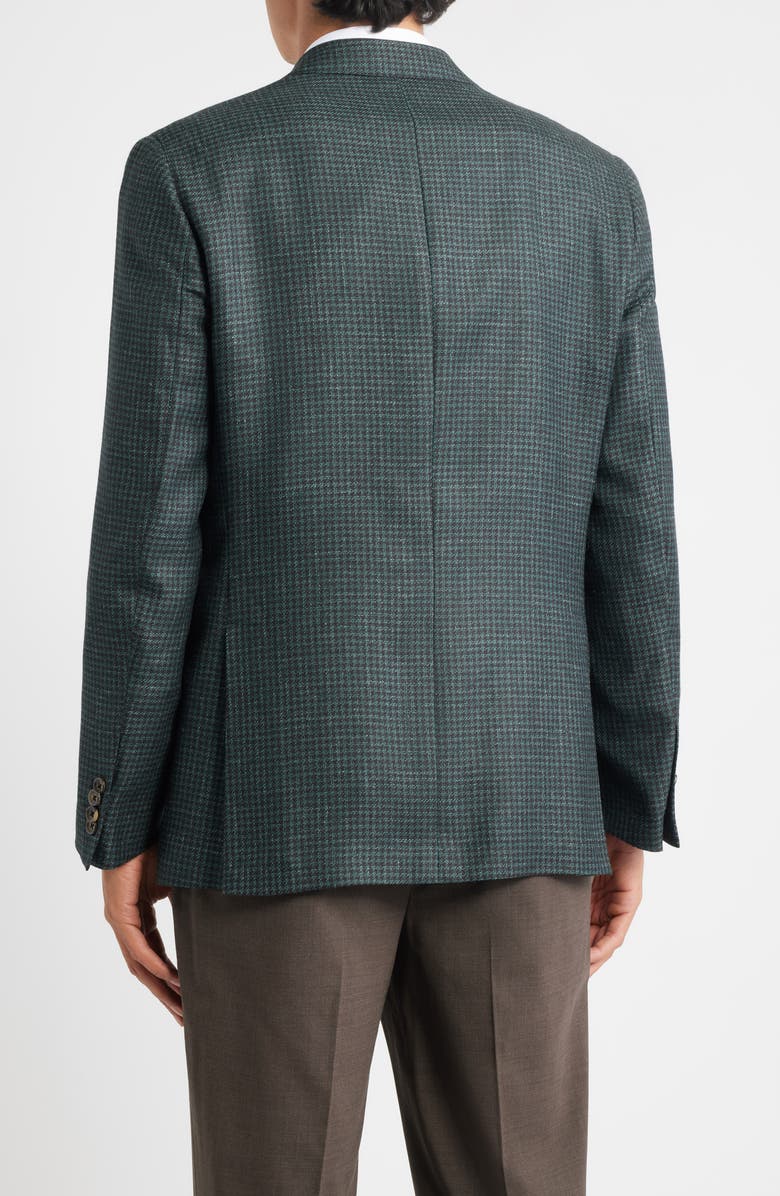 Jack Victor Midland Contemporary Fit Green Houndstooth Wool & Silk Blend Sport Coat, Alternate, color, Dark Olive