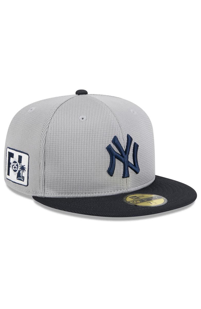 New Era Men's New Era  Gray/Navy New York Yankees 2025 Spring Training 59FIFTY Fitted Hat, Main, color, 