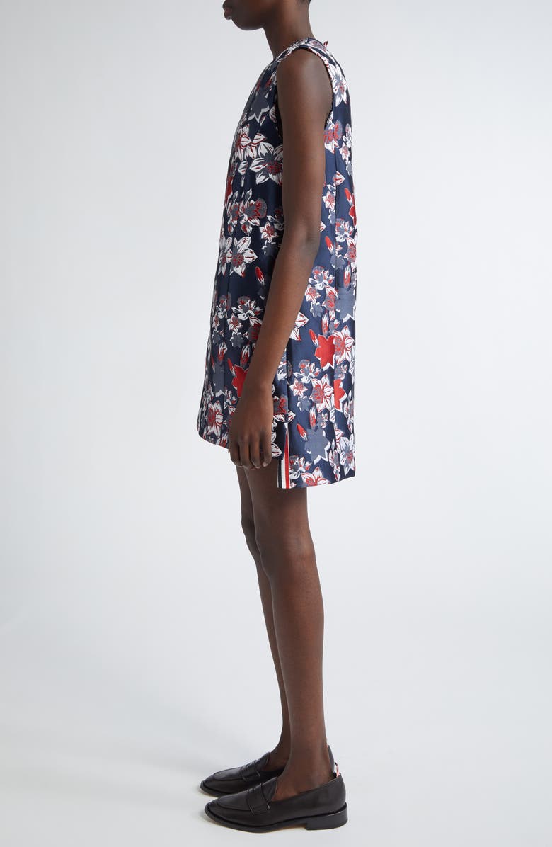 Thom Browne Floral Jacquard Shift Dress, Alternate, color, 