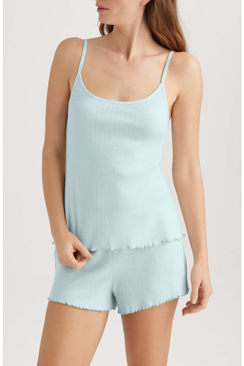 Pointelle Rib Sleep Camisole, Main, color, BLUE/ GREEN