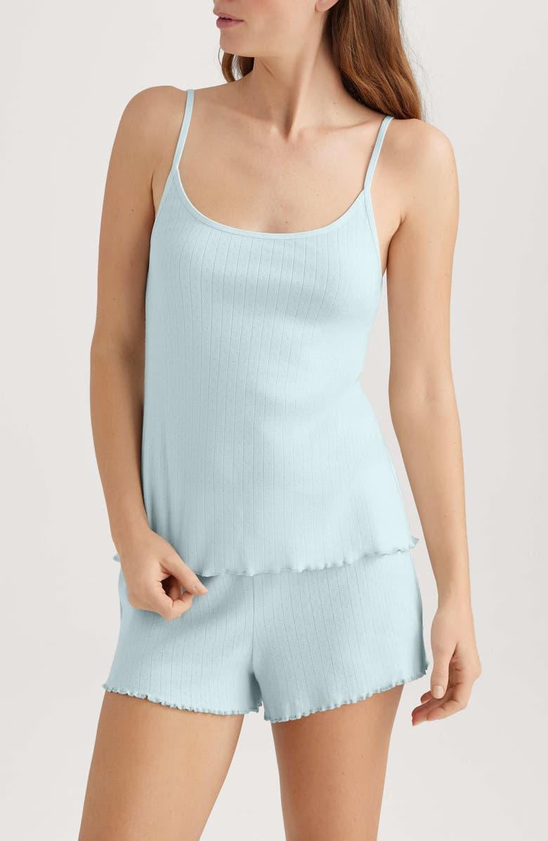 Tommy John Pointelle Rib Sleep Camisole, Main, color, Blue/ Green