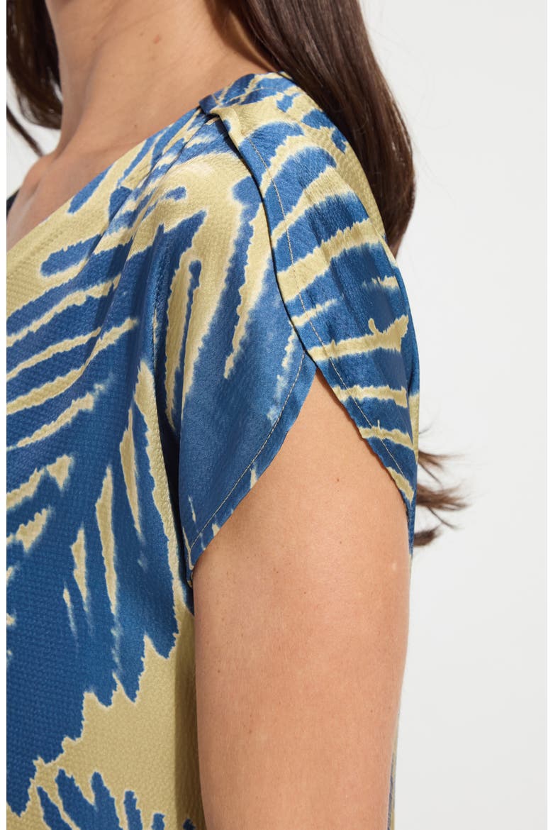 Catriona Tulip Sleeve Hammered Satin Top, Alternate, color, SICILIAN PALM