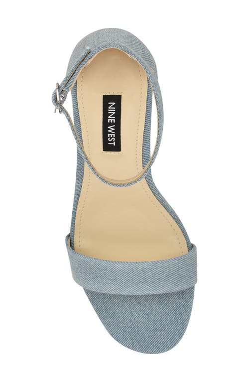 Nine West Toniann Ankle Strap Sandal In Light Blue
