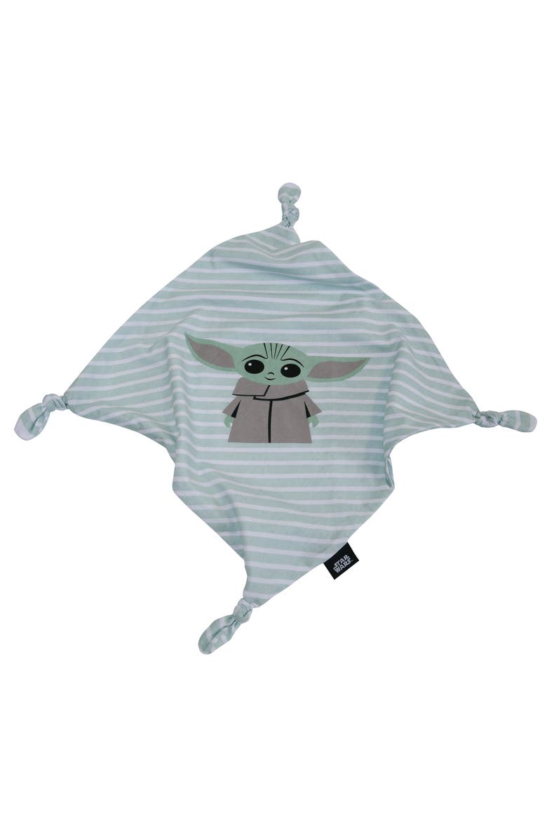 Lambs & Ivy Star Wars Mandalorian Grogu Cotton Jersey Security Blanket/Lovey, Alternate, color, Green