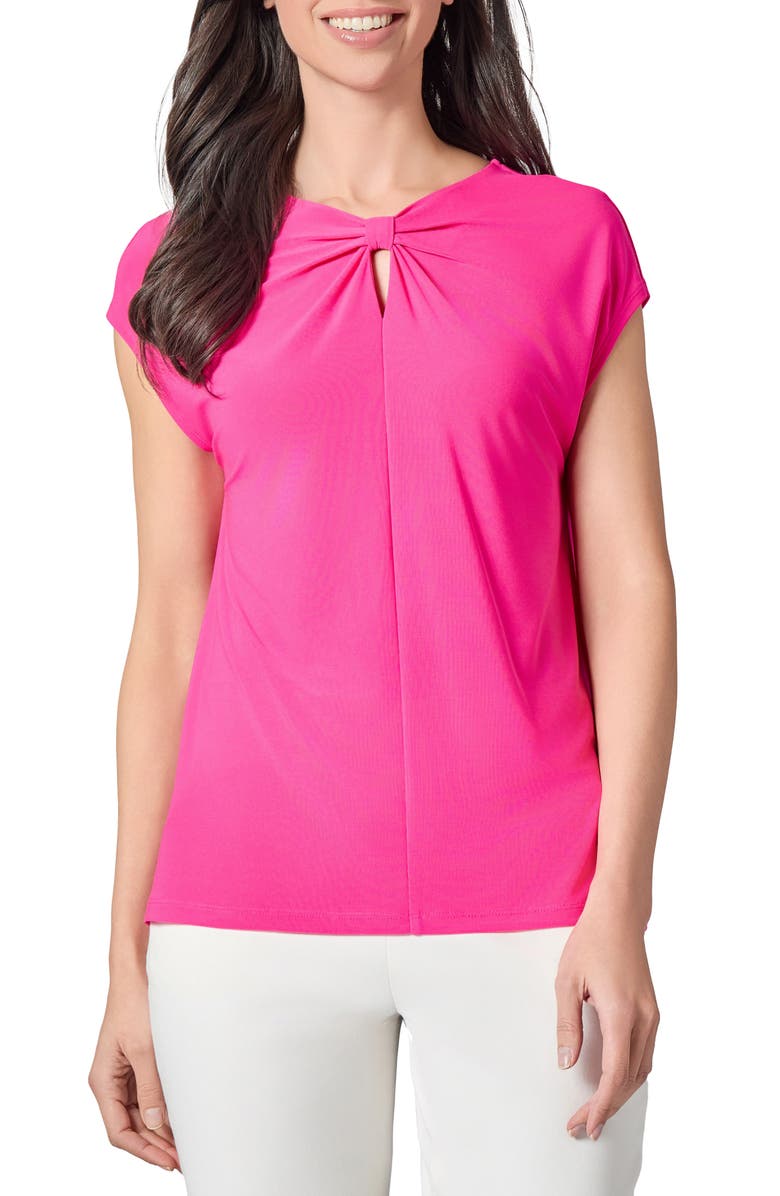 KASPER Sleeveless Knot Front Jersey Top, Main, color, 