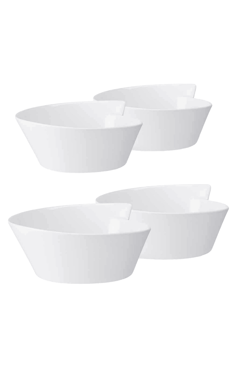 NewWave Set of 4Large Round Rice Bowl, Main, color, white
