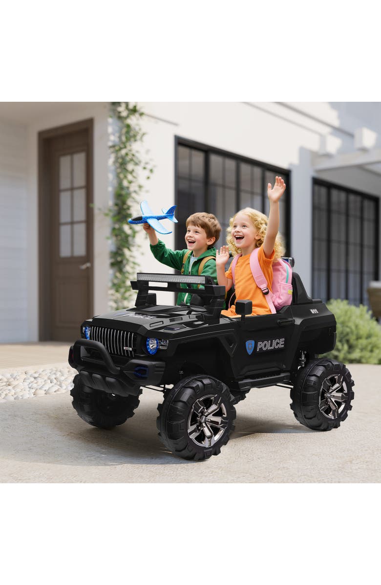 Aosom 12V Ride-on Truck with Remote Control, 2-Seater, Music, Alternate, color, Black