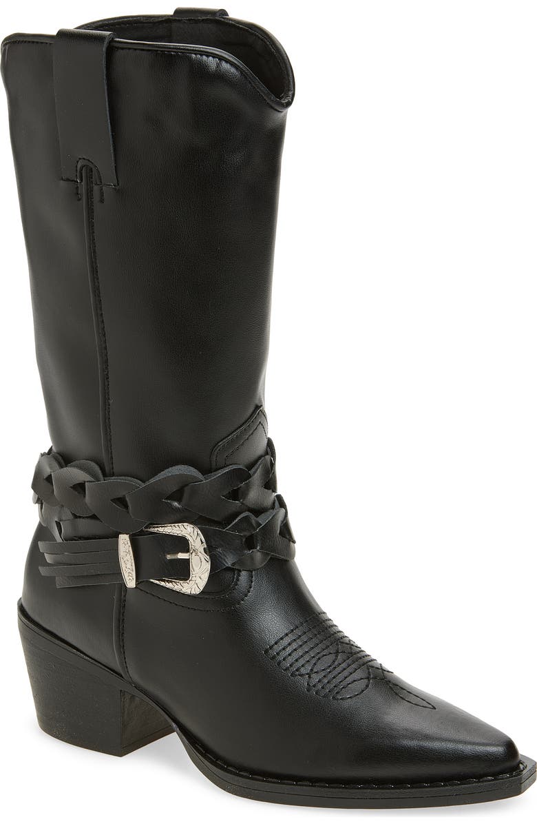 Steve Madden Ames Western Boot, Main, color, Black Leather