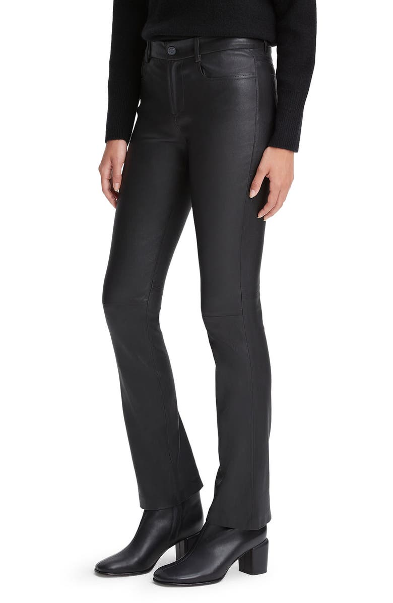 Vince Stretch Bootcut Leather Pants, Alternate, color, 