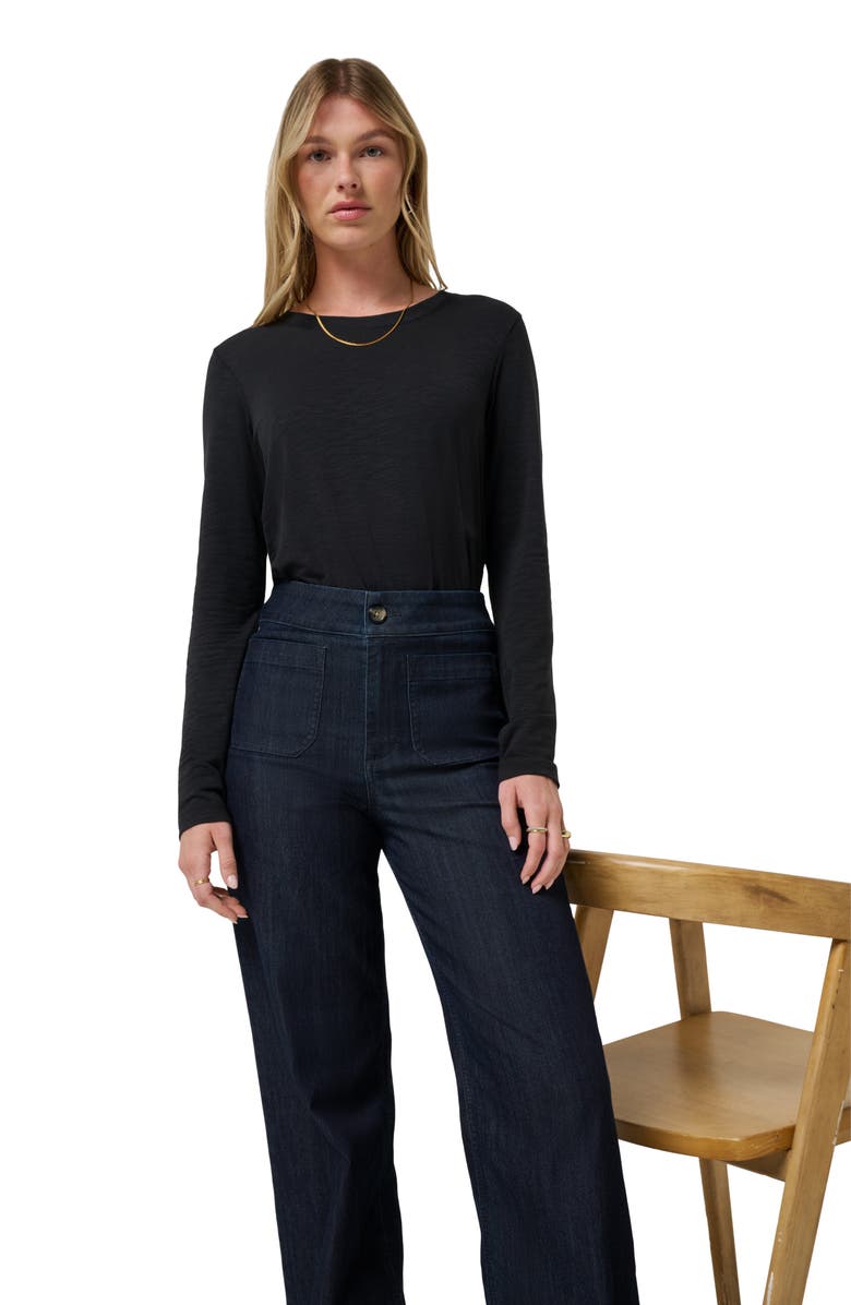 TravisMathew WOMENS CLOUD LS TEE, Alternate, color, Black