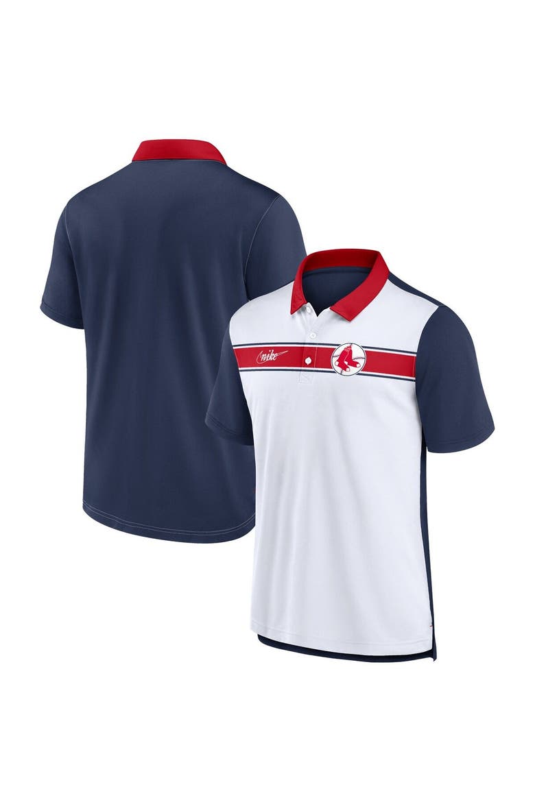 Men's Nike  White/Navy Boston Red Sox Rewind Stripe Polo, Main, color, White