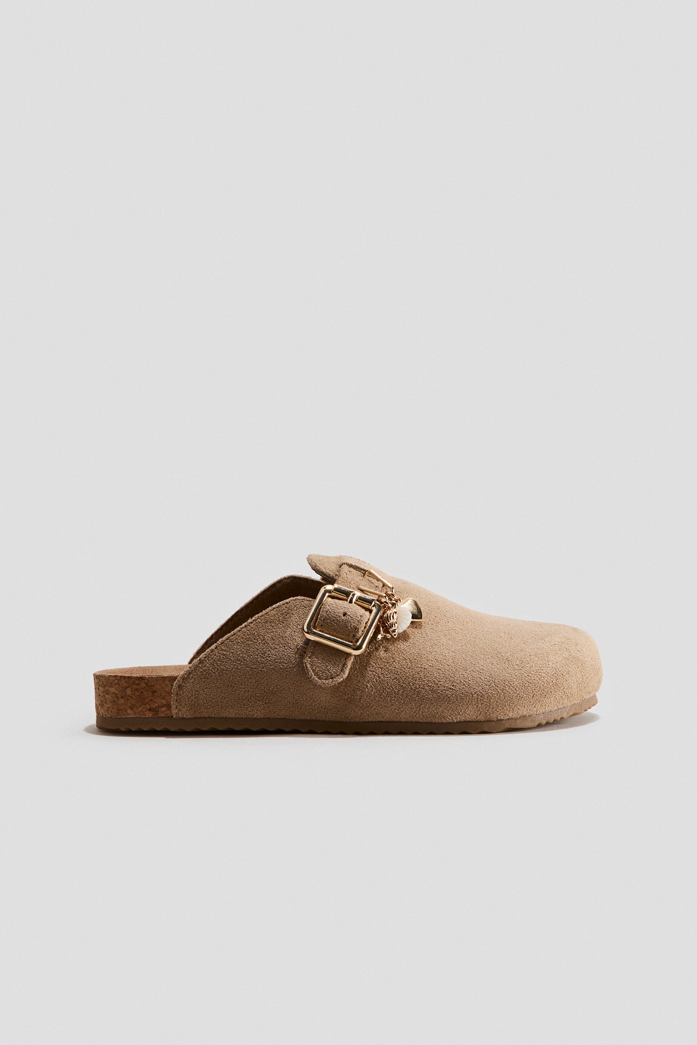 H&M Charm-detail Footbed Mules, Alternate, color, Beige