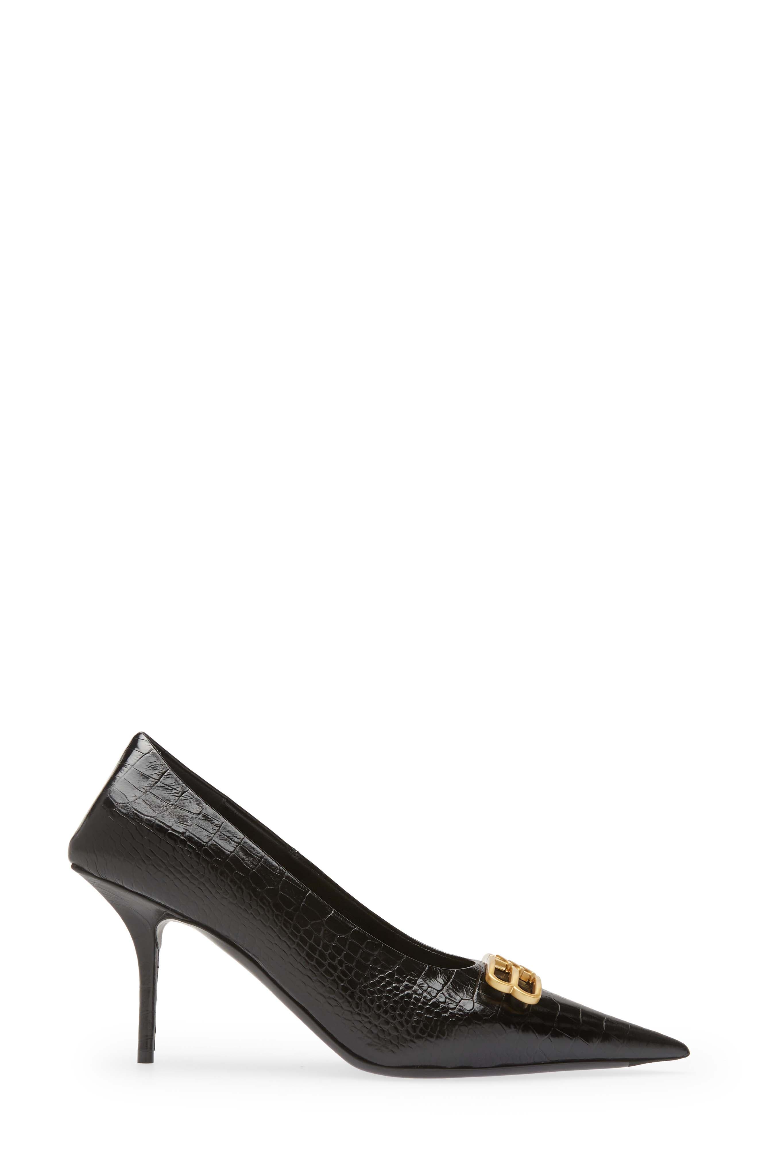 Balenciaga Knife BB Logo Pointed Toe Pump, Alternate, color, 