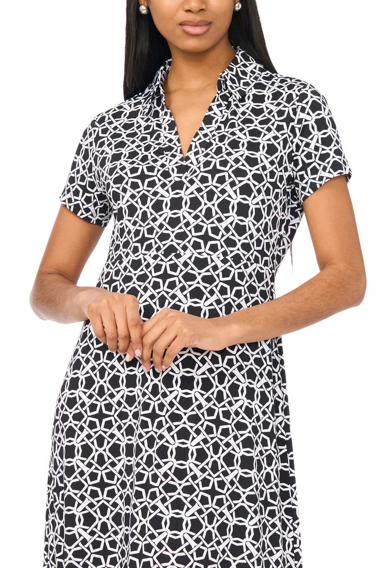 Collared V-Neck Maxi Dress, Alternate, color, RICH BLACK
