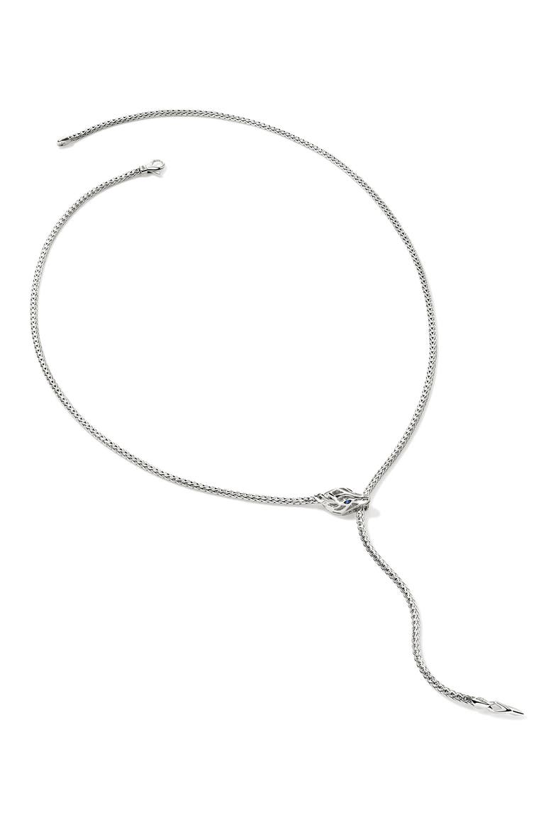 Naga Lariat, Gemstones, 2.5mm, Alternate, color, SILVER