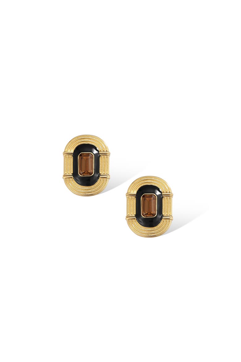 Roman Night Earrings, Main, color, Brown & Gold