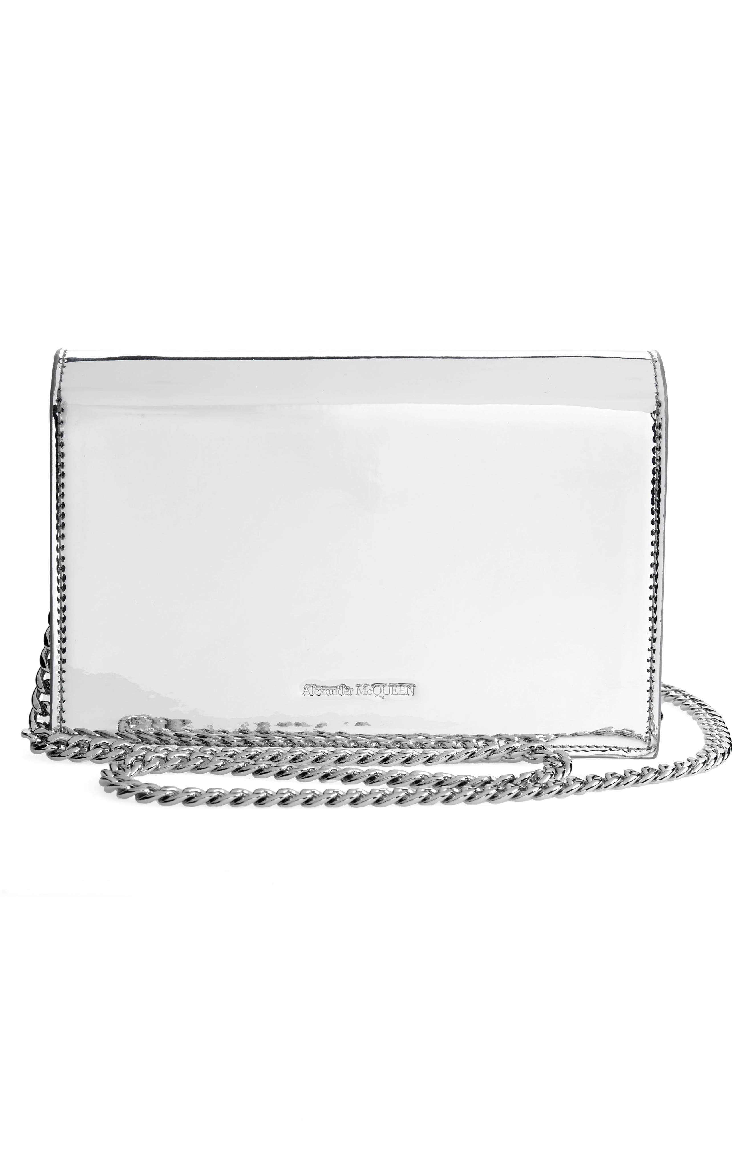 McQueen Small The Skull Metallic Crossbody Bag, Alternate, color, 