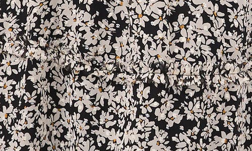 Shop Cece Floral Flutter Sleeve Smocked Midi Dress In Rich Black