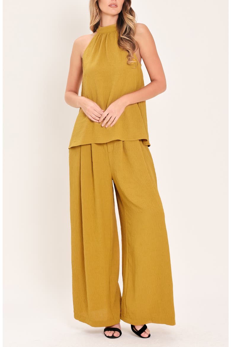 High Neck Halter Top, Alternate, color, MUSTARD