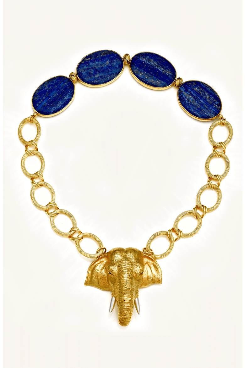 The Lustrous Kingdom Necklace, Main, color, Royal Blue / Gold