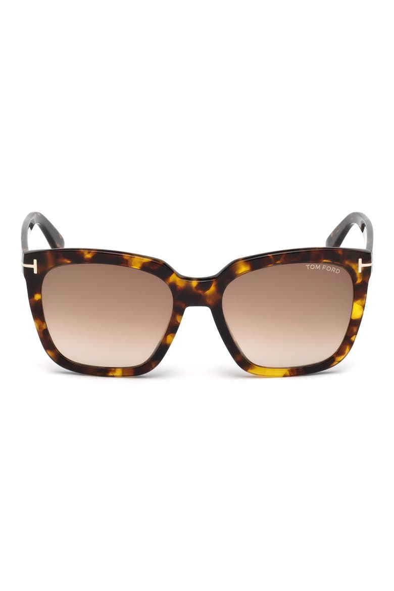 Amarra 55mm Gradient Lens Square Sunglasses, Main, color, HAVANA/ GRADIENT BROWN