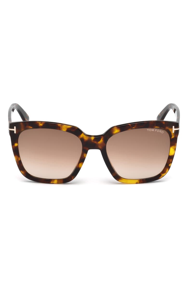 TOM FORD Amarra 55mm Gradient Lens Square Sunglasses, Main, color,