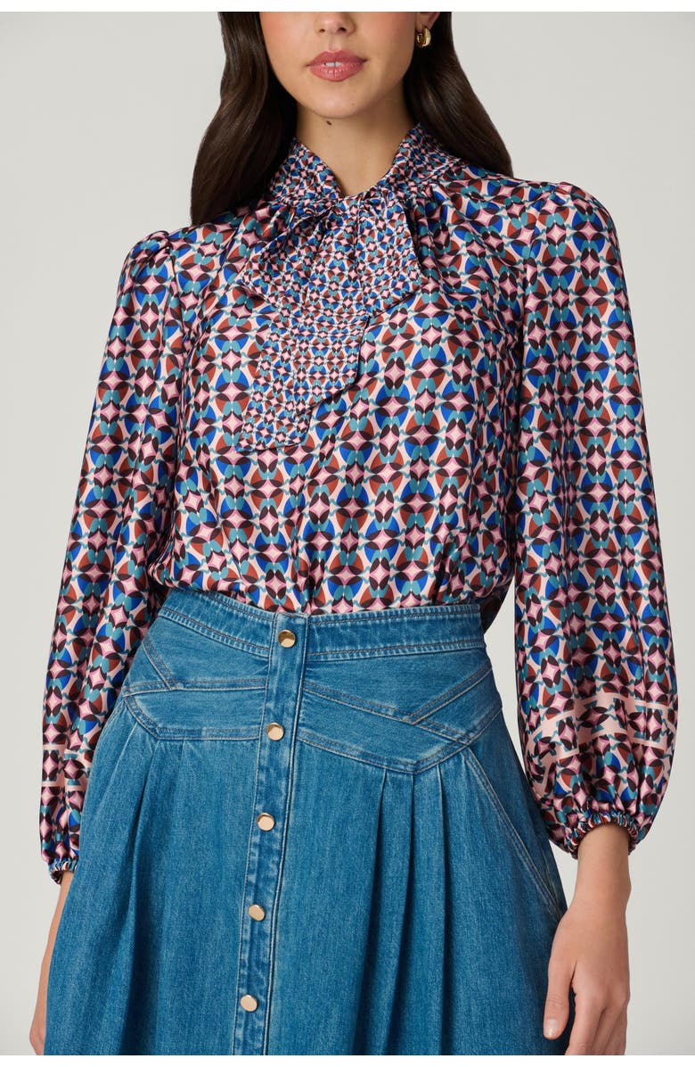 Shoshanna Rye Paulo Geo Print Top, Alternate, color, Blush Multi