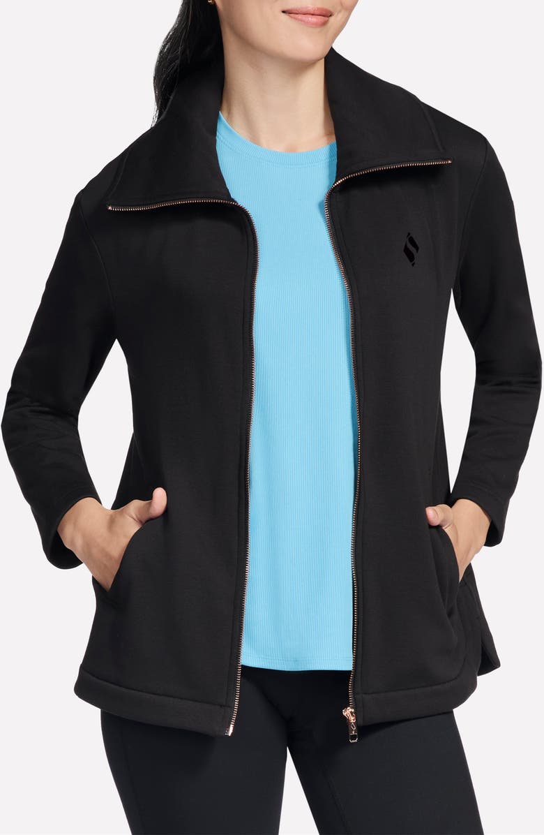SKECHERS GO Snuggle<sup>™</sup> Tunic Full Zip Jacket, Alternate, color, Bold Black