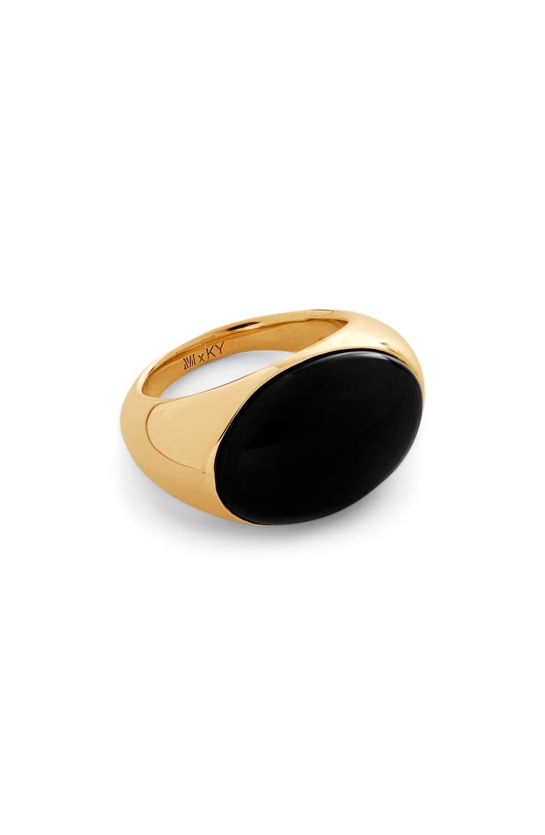 Monica Vinader x Kate Young Onyx Dome Ring, Main, color, 18Ct Gold Vermeil On Sterling