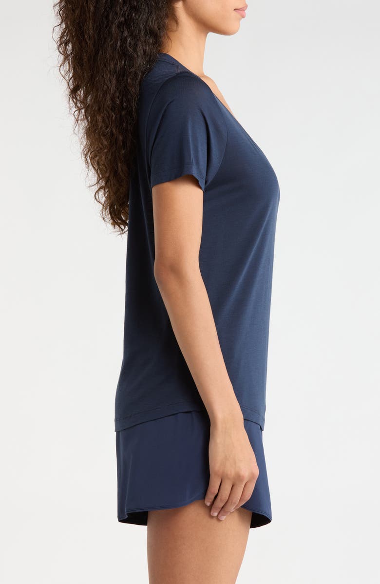 Smartwool Active Ultralite V-Neck T-Shirt, Alternate, color, Deep Navy