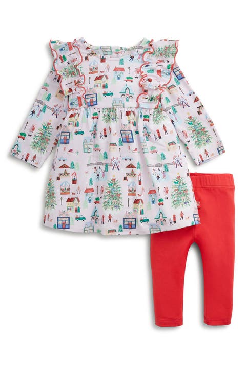 Kids' Winter Village Dress & Leggings Set