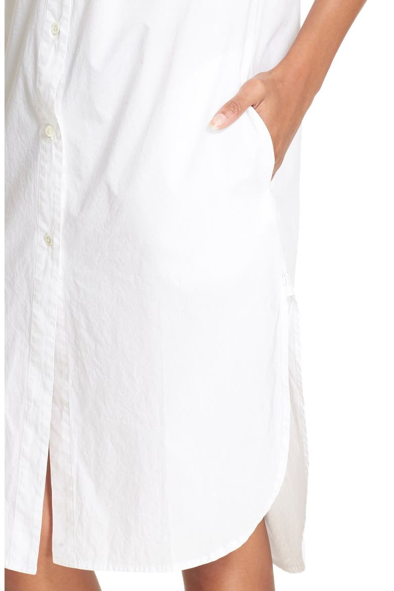 'Le Poplin' Cotton Shirtdress (Nordstrom Exclusive), Alternate, color, BLANC