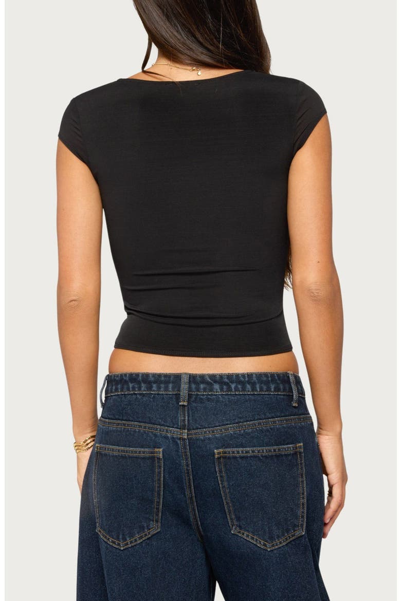 Airlie Hook & Eye Mesh Corset Top, Alternate, color, BLACK
