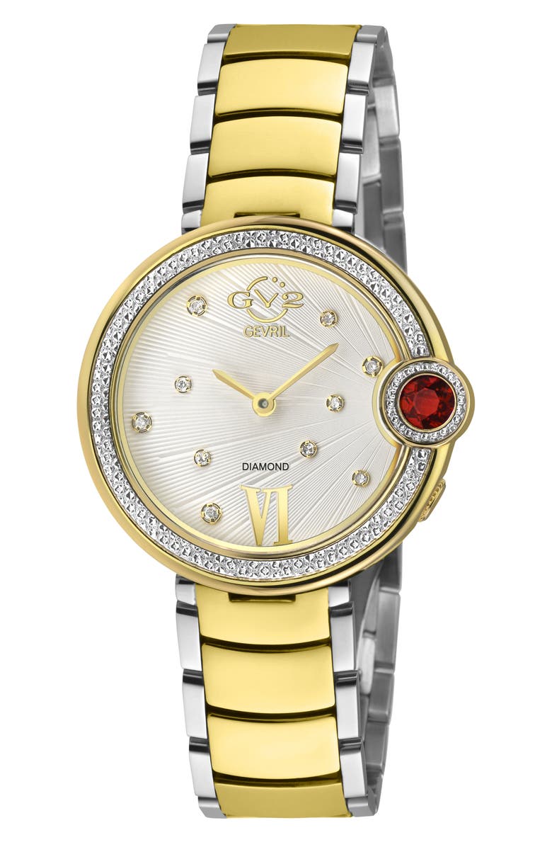 GEVRIL Peruga Diamond Bracelet Watch, Main, color, 