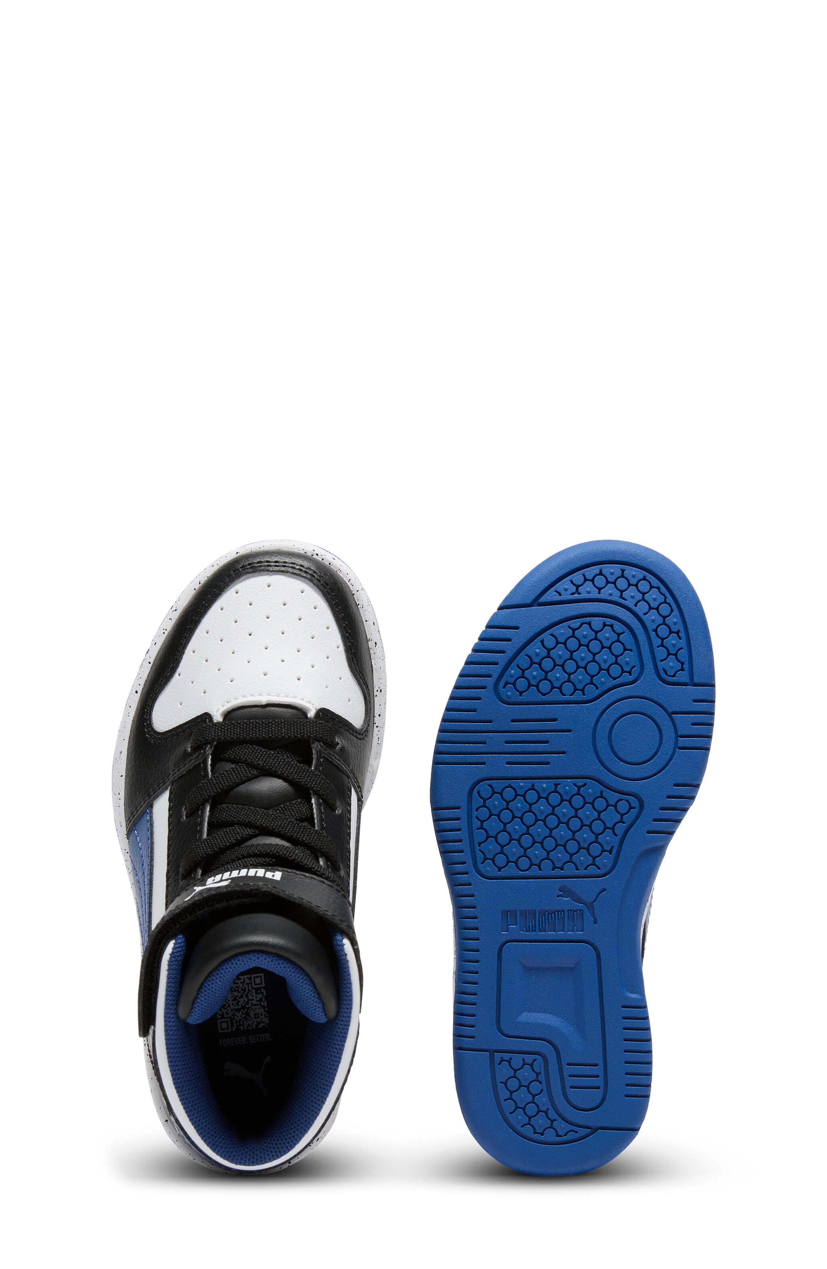 PUMA Kids' Rebound Layup High Top Sneaker, Alternate, color, Puma Black/ Pro Blue/ White
