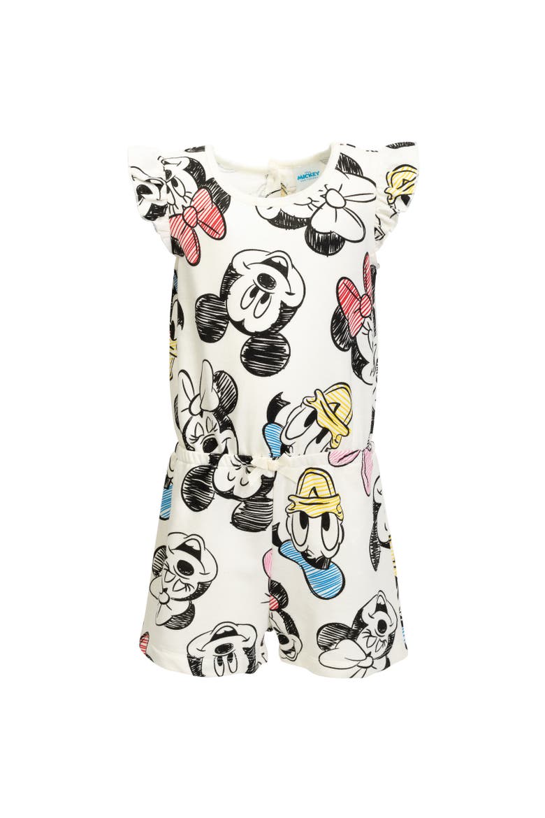 Sleeveless Skater Romper, Main, color, Mickey Mouse & Friends Pink