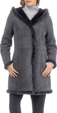GORSKI Genuine Shearling Parka with Whipstitch Trim