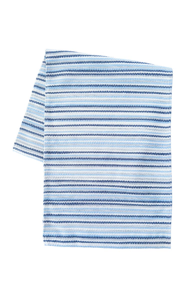 Anaya Blue Yacht Stripe Indoor Outdoor Table Runner, Main, color, Blue