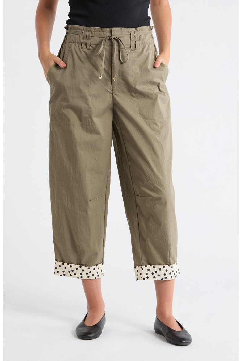 Paperbag Waist Barrel Pants, Main, color, LAUREL OAK