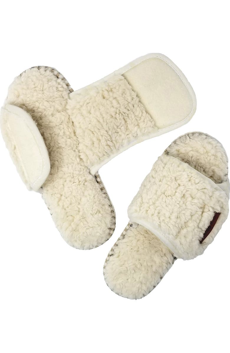 GAAHUU Berber Adjustable Faux Fur Scuff Slipper, Alternate, color,