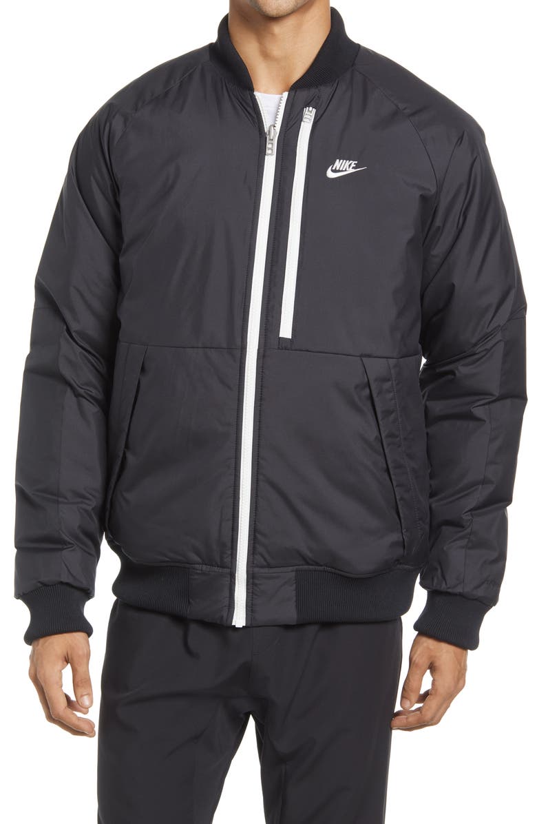 Nike Therma-FIT Legacy Reversible Water Repellent Bomber Jacket, Alternate, color, 