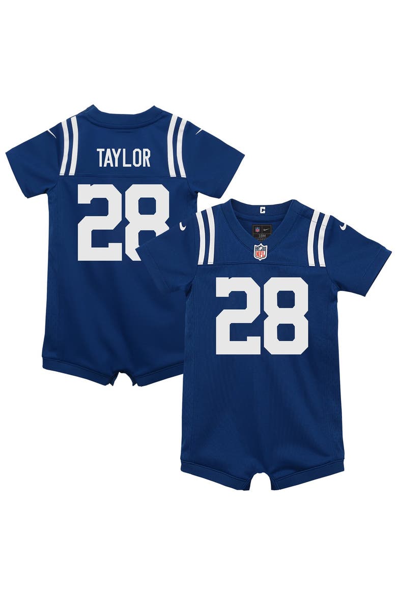 Newborn Nike Jonathan Taylor Royal Indianapolis Colts Romper Game Jersey, Main, color, Royal